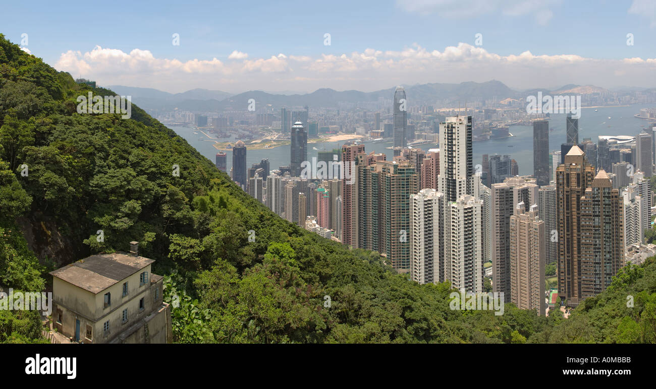 A Hong Kong cityscape dal Victoria Peak, Cina Foto Stock