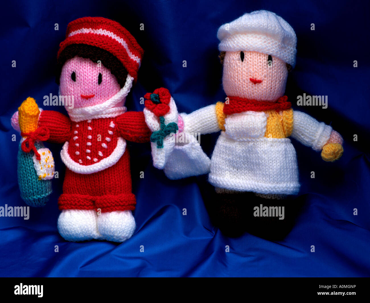 Due Soft fatto a mano KnittedToys Foto Stock