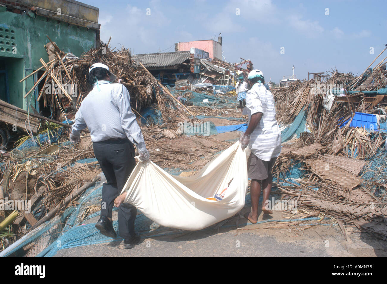 La morte dal disastro naturale tsunami terremoto sul mare piano Nagapattinum Velankanni Tamil Nadu Oceano Indiano India Foto Stock