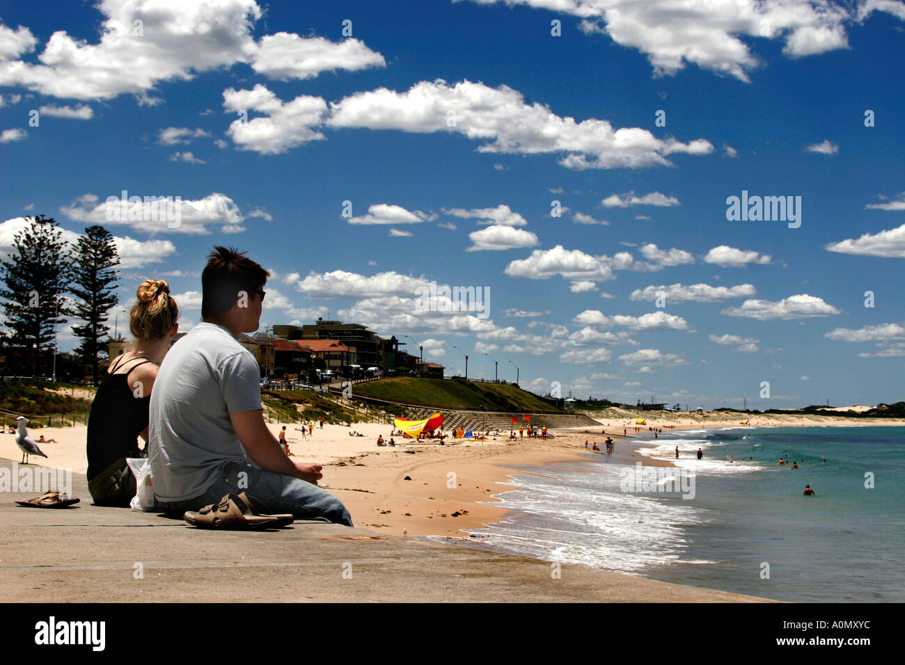 Giornata tranquilla a nord Cronulla Beach Sydney Australia Foto Stock