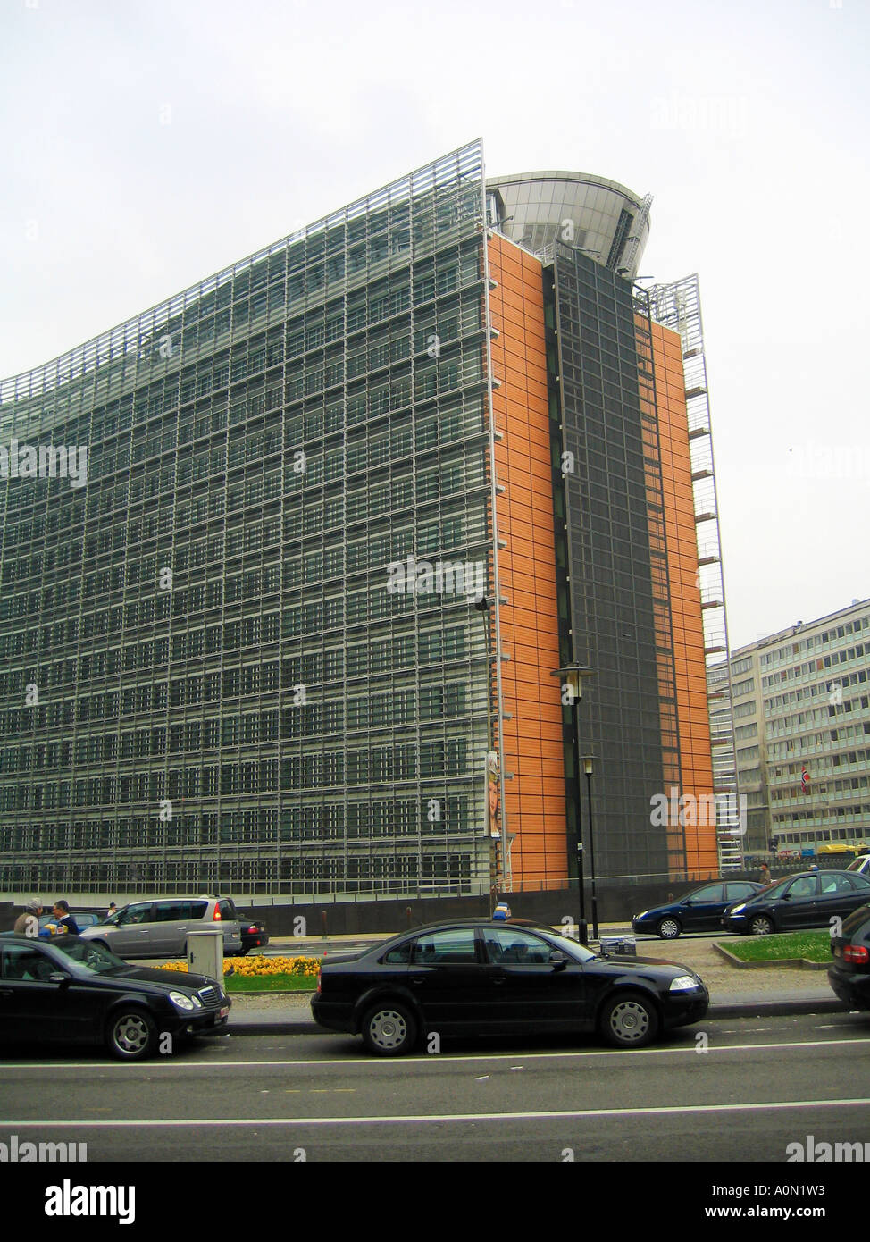 L'edificio Berlaymont a Schuman platz Rue de la Loi a Bruxelles Belgio è la sede centrale della Commissione europea Foto Stock