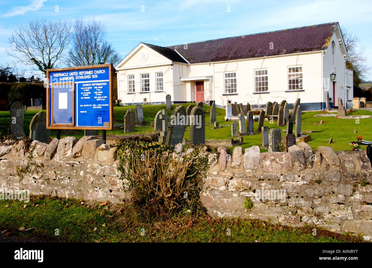 Llanvaches cappella della Congregazione fondata nel 1639 Monmouthshire South East Wales UK edificio attuale risale al 1802 Foto Stock