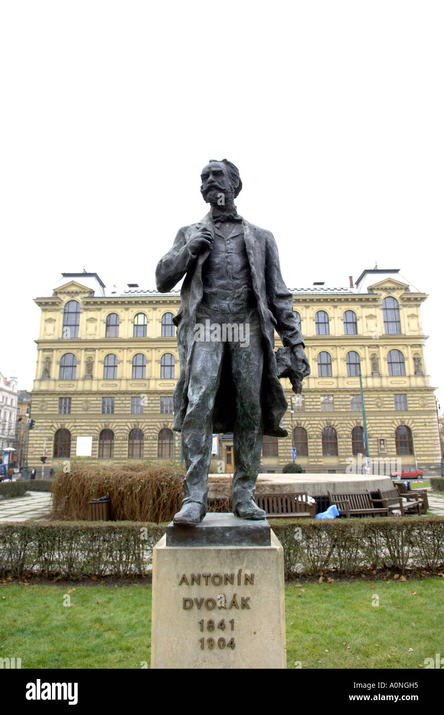 Statua di Antonin Dvorak musicista ceco Foto Stock