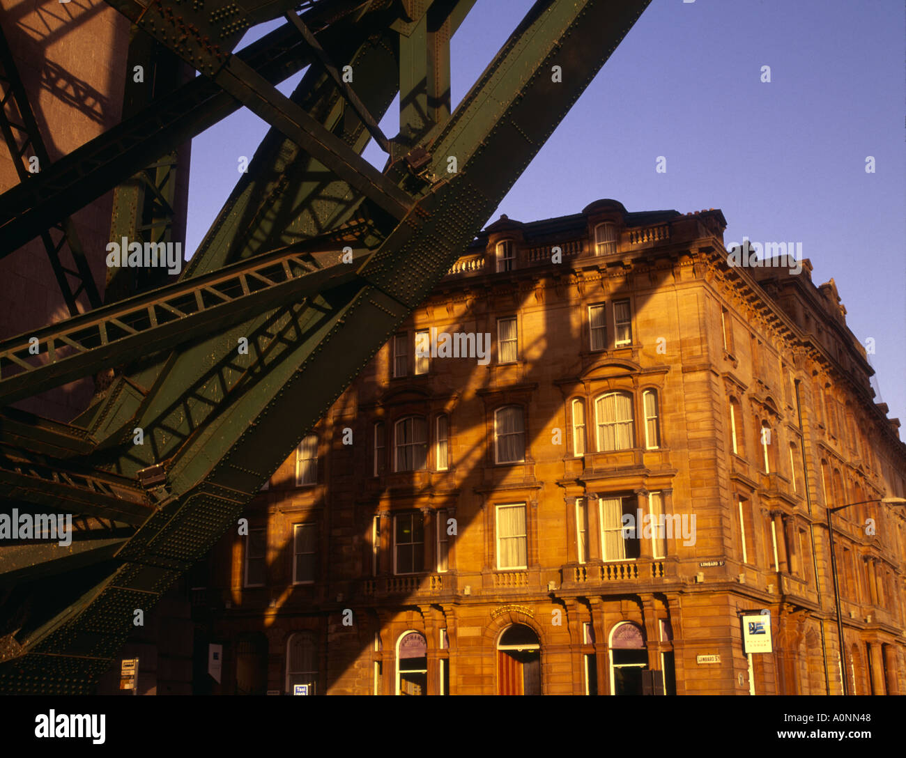 Dettaglio del Tyne Bridge Quayside Newcastle upon Tyne Inghilterra Foto Stock