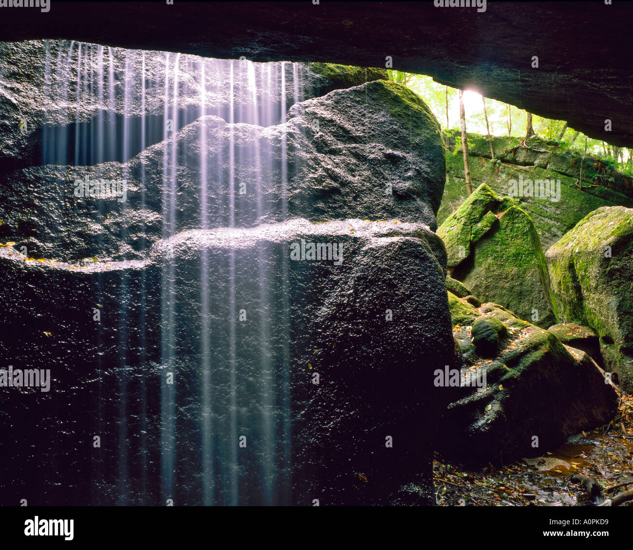 Grotta Cascata Nelson e battute di Kennedy parco dello stato Ohio Foto Stock