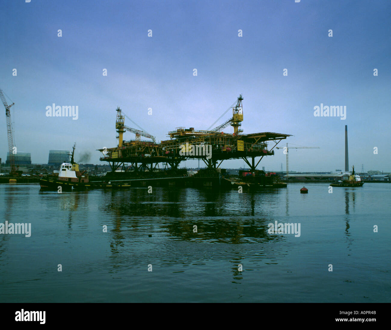 Piattaforma di gas loadout, Wallsend, fiume Tyne, tyneside, Tyne & wear, Inghilterra, Regno Unito. Foto Stock