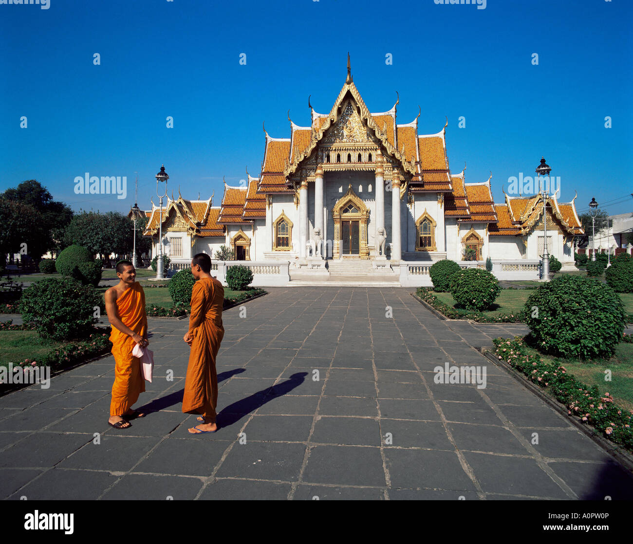 Wat Benjamabophit tempio in marmo Bangkok in Thailandia Asia del sud-est asiatico Foto Stock