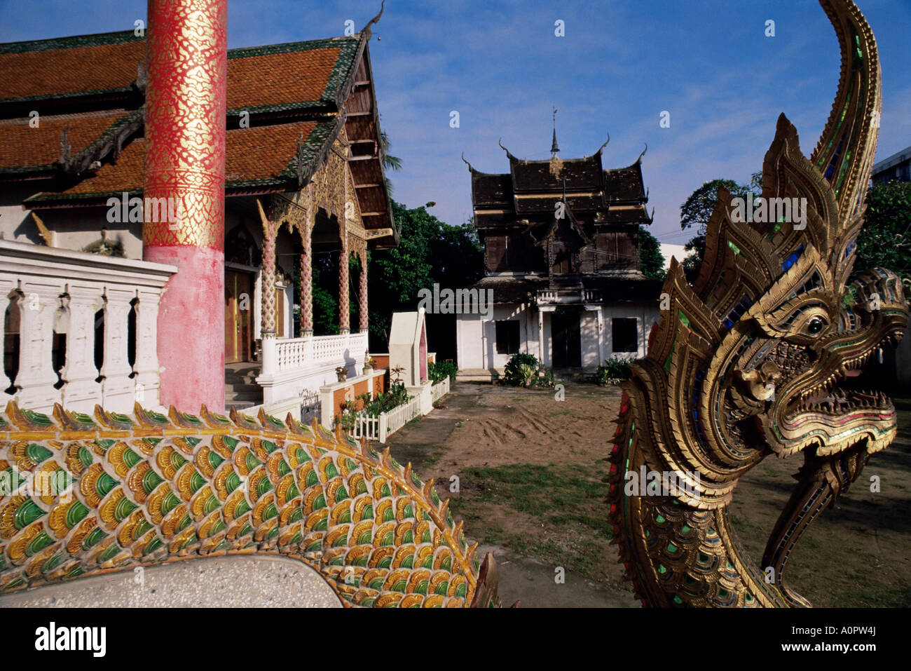Architettura del tempio di Chiang Mai Thailandia Asia del sud-est asiatico Foto Stock