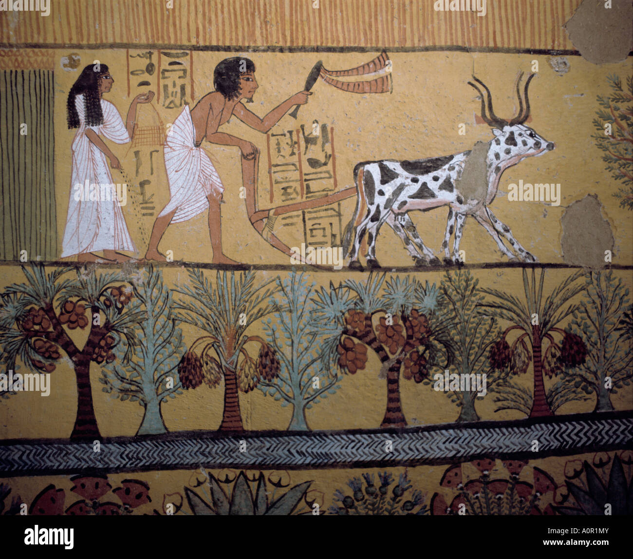 Pitture Murali nella tomba di Sennejem Sinjin Deir el-Medina Tebe UNESCO World Heritage Site Egitto Nord Africa Africa Foto Stock