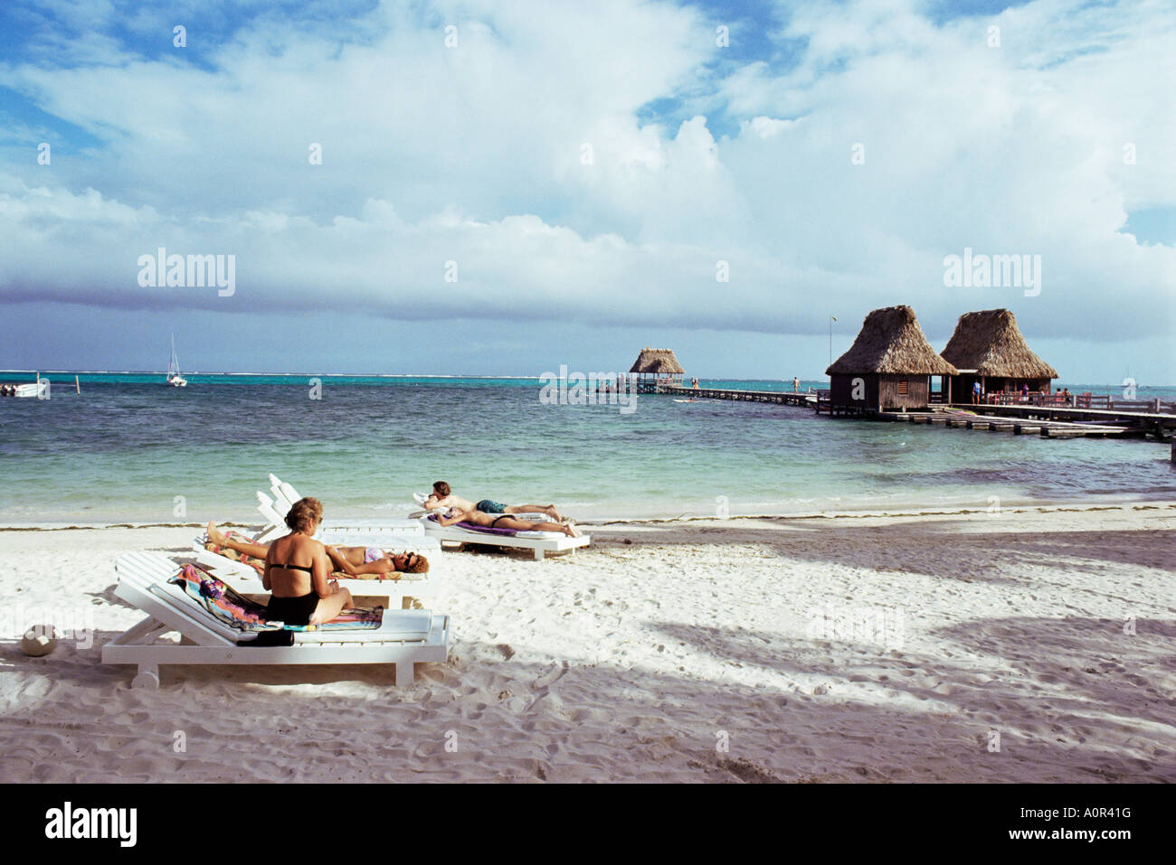 Spiaggia di Ramon s San Pedro Ambergris Cay Belize America Centrale Foto Stock