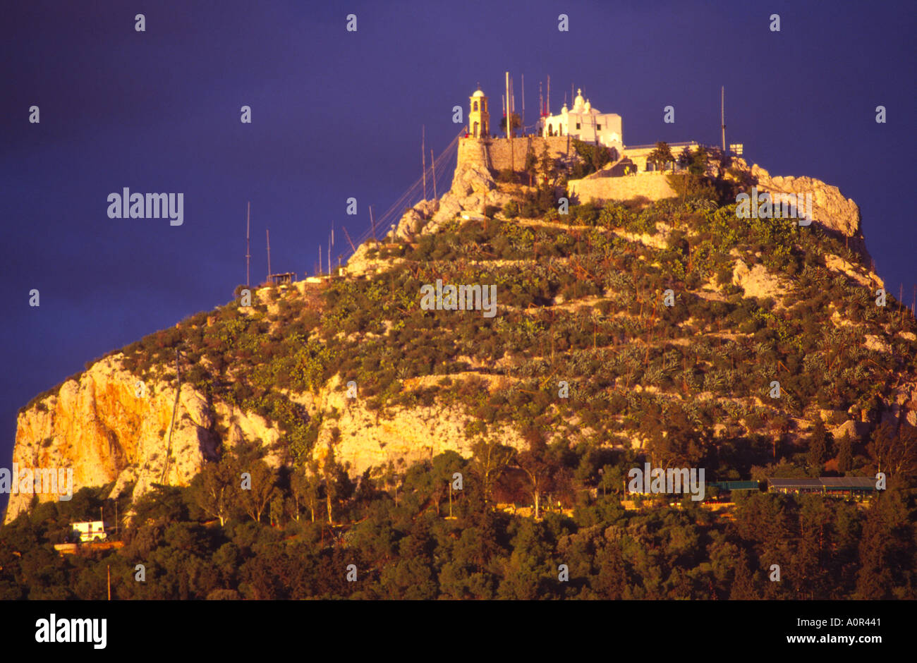 Likavitos e Agios Georgios Chiesa Atene Grecia Foto Stock