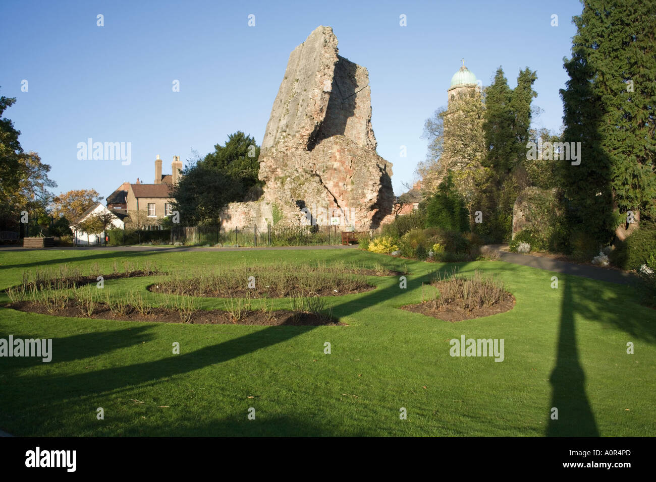 Città alta bridgnorth bridgenorth shropshire Midlands England storica città mercato vecchio parco contiene rovine del vecchio castello Foto Stock