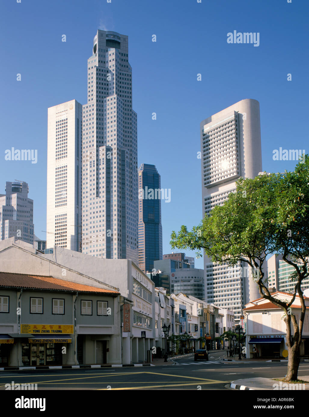 Skyline della città Singapore Asia del sud-est asiatico Foto Stock