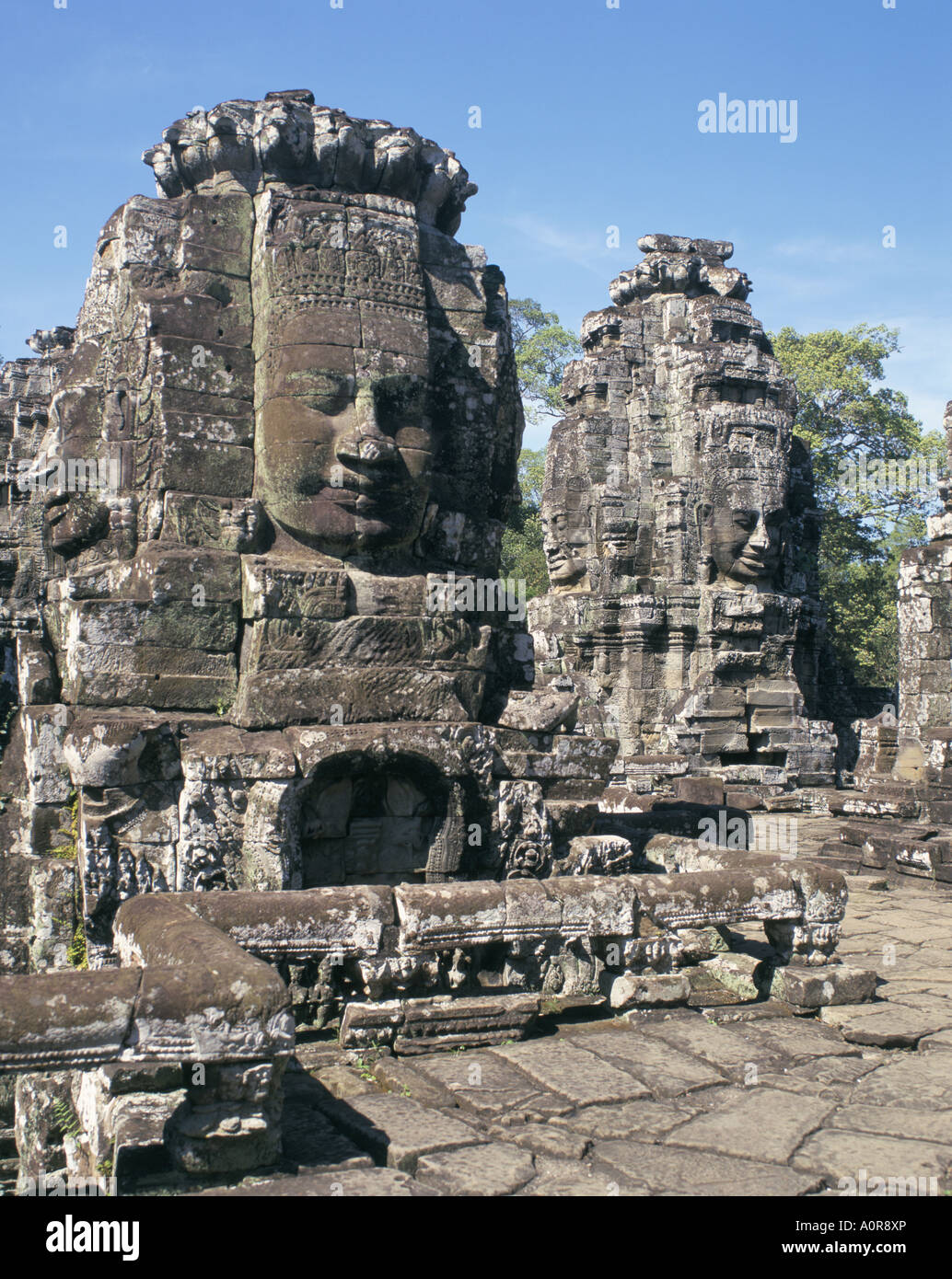 Bayon Angkor Sito Patrimonio Mondiale dell'UNESCO Siem Reap Cambogia Indocina Asia del sud-est asiatico Foto Stock
