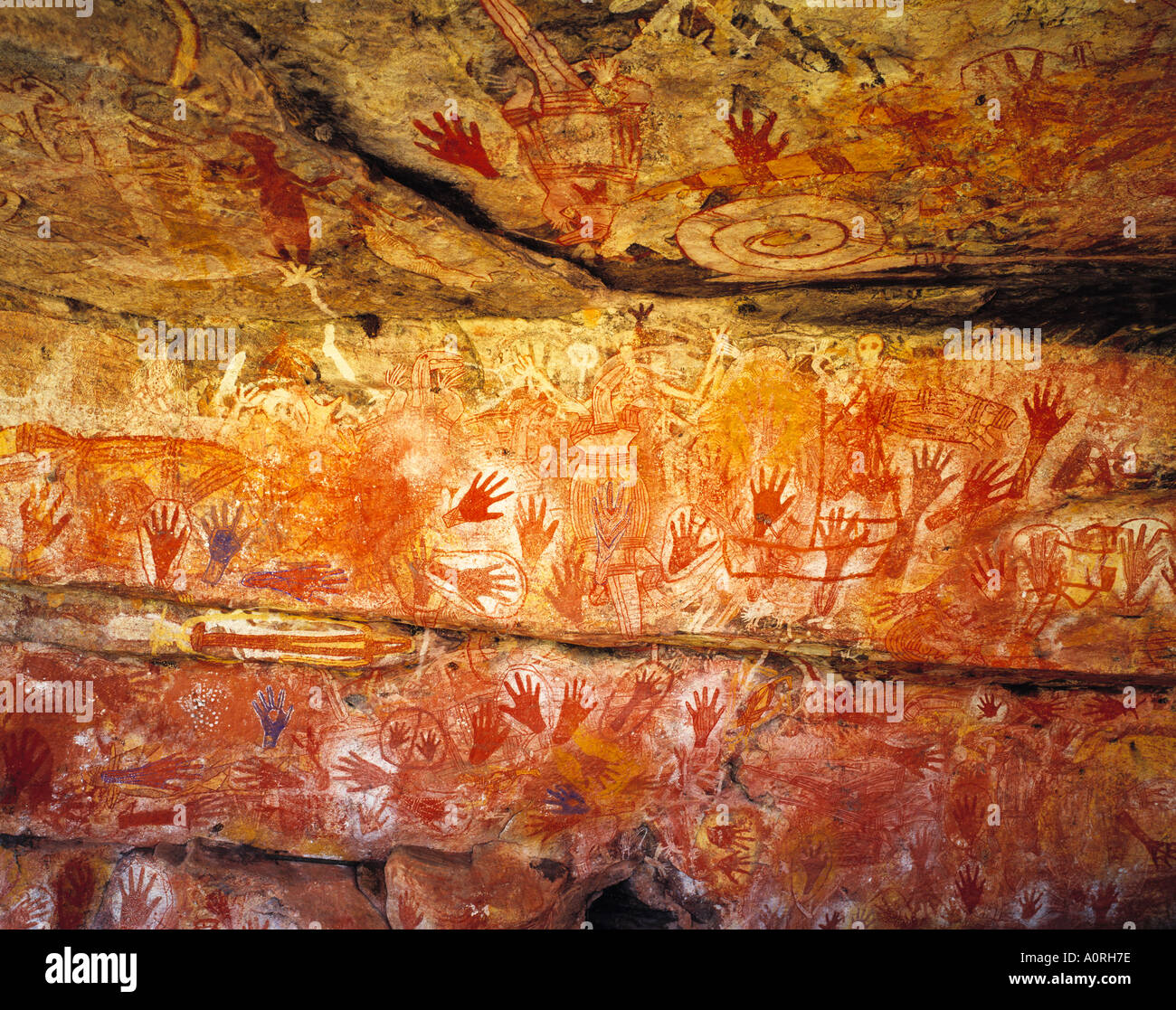 Arte rupestre a grande arte di Arnhem Land Territorio del Nord Australia Foto Stock