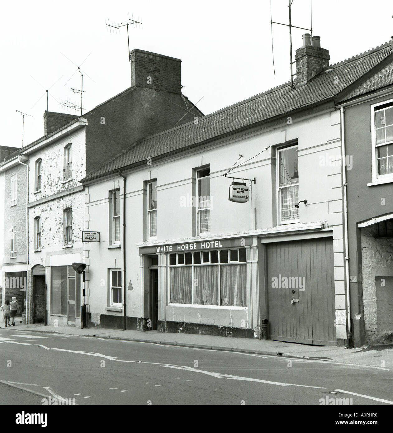White Horse Hotel, Ivybridge vicino a Plymoth Devon, 1974, Inghilterra, Regno Unito Gran Bretagna in 6x6 Foto Stock