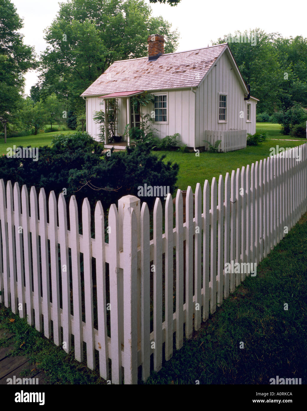 Luogo di nascita di Hoover Cottage in Herbert Hoover Sito Storico Nazionale di ramo ovest Iowa Foto Stock