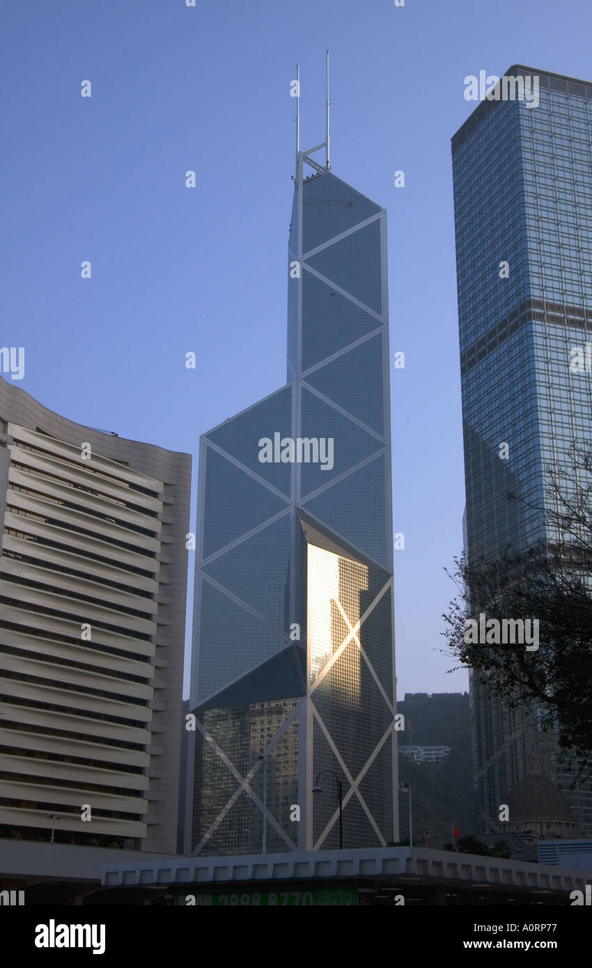 Dh CENTRAL HONG KONG Bank of China ufficio edificio grattacielo blocco Foto Stock