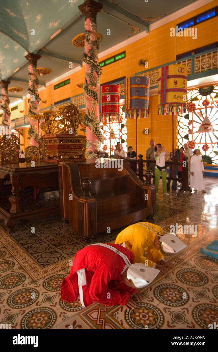 Cao Dai Temple Tay Ninh a nord della città di Ho Chi Minh Saigon Vietnam del Sud Asia del sud-est asiatico Foto Stock