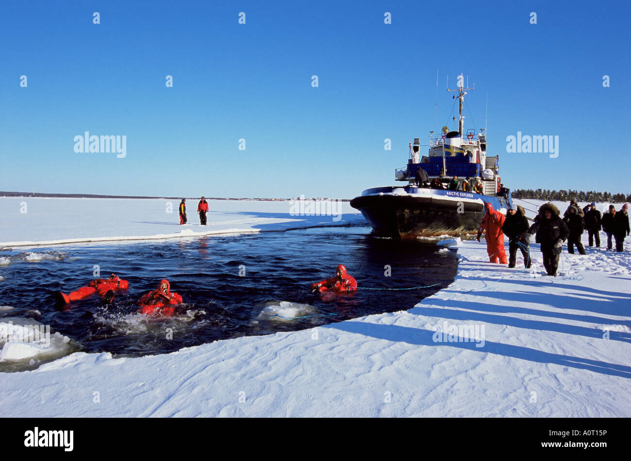 Icebreaker Arctic Explorer Golfo di Botnia Lapponia Svezia Scandinavia Europa Foto Stock