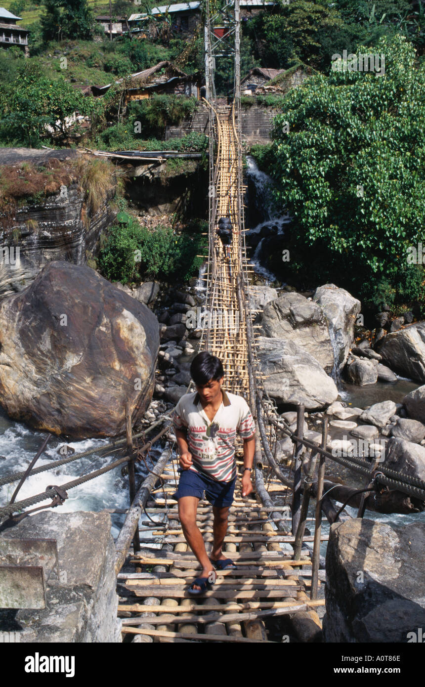 Il Nepal Annapurna Regione Marsyangdi River Foto Stock