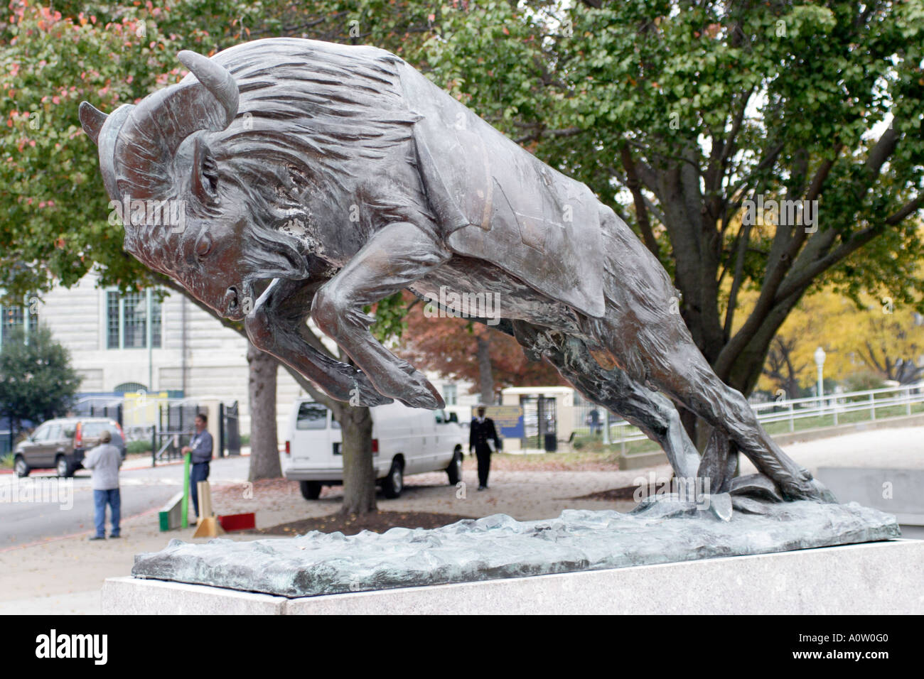 La mascotte di capra statua a US Naval Academy Foto Stock