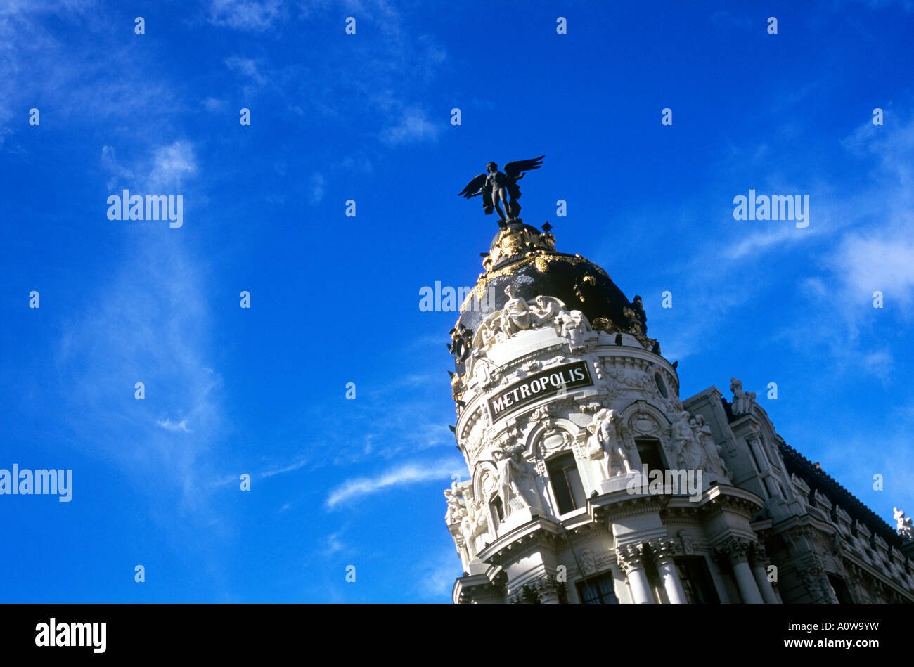 L'Edifico Metropolis Building a Madrid, Spagna Foto Stock