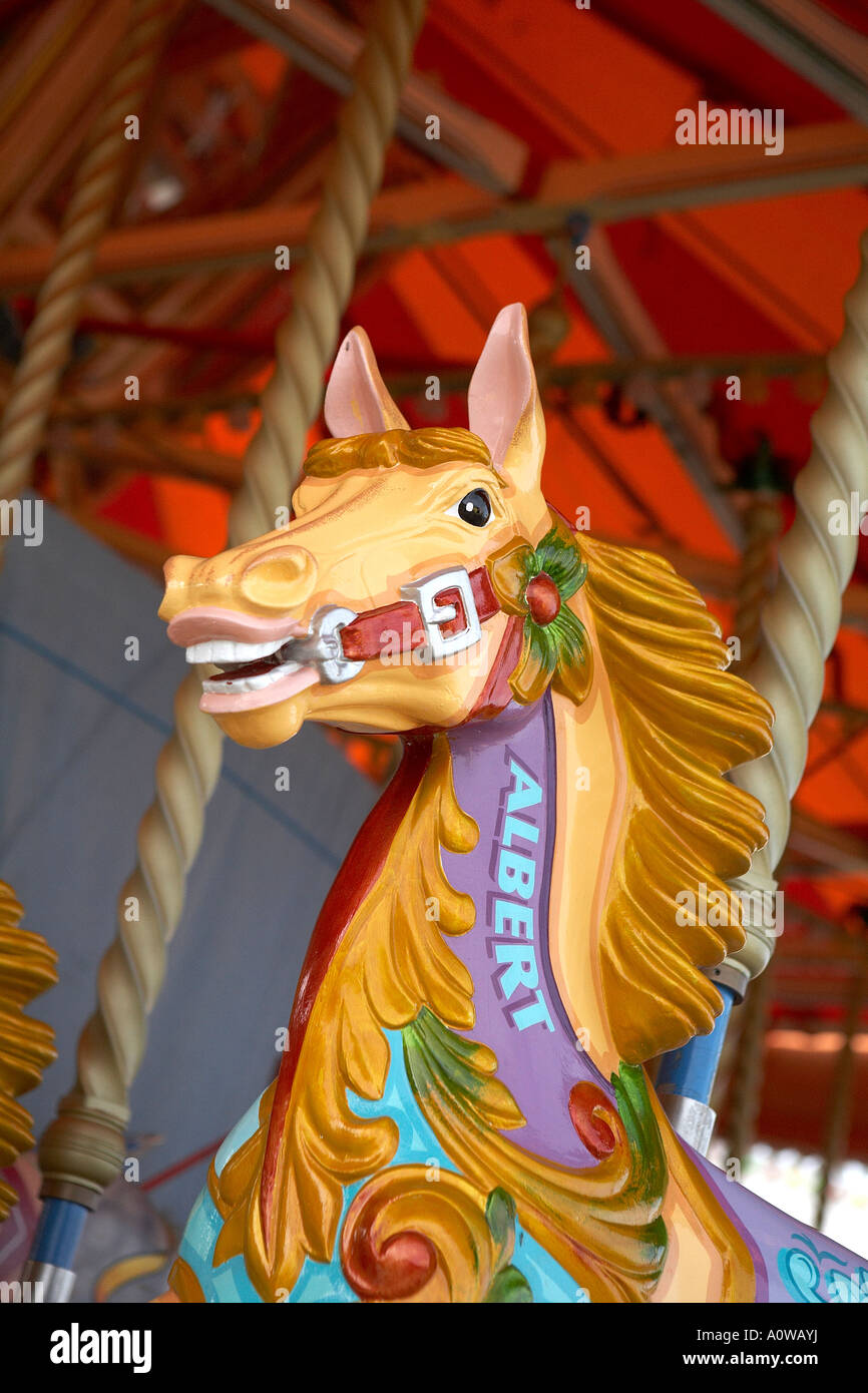 Dettagli DALLA TRADIZIONALE FIERA DI LEGNO O CAVALLO DI CARNEVALE Foto Stock