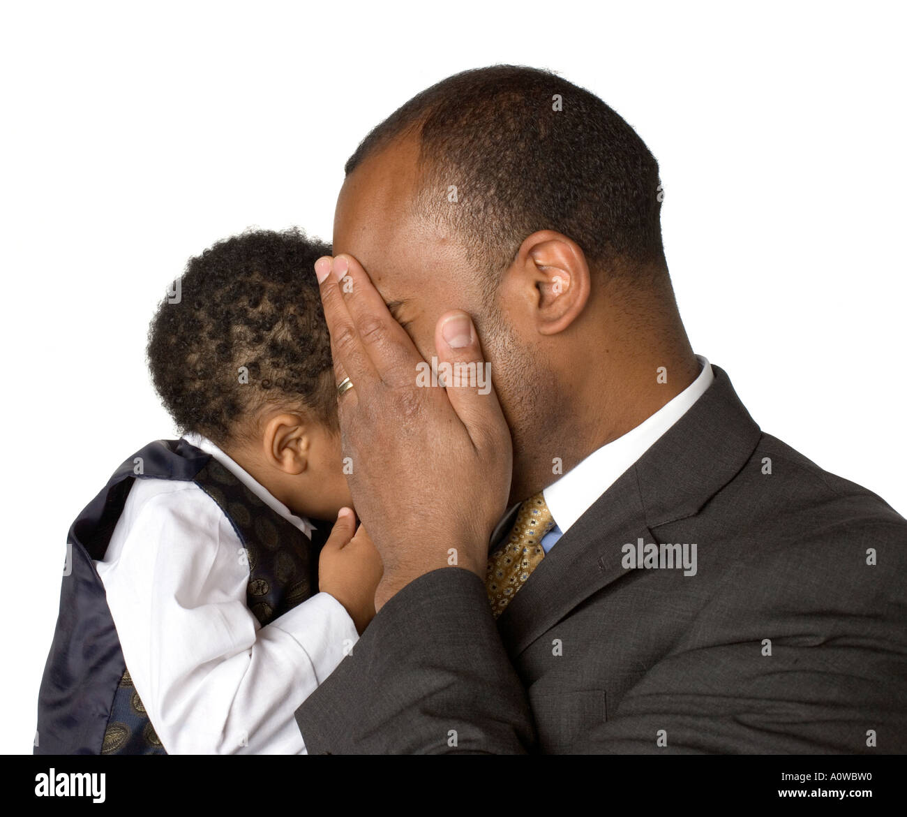 Ritratto americano africano padre e figlio Foto Stock