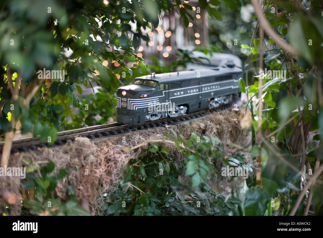 NY Giardini Botanici annuale di Natale mostra del treno Foto Stock