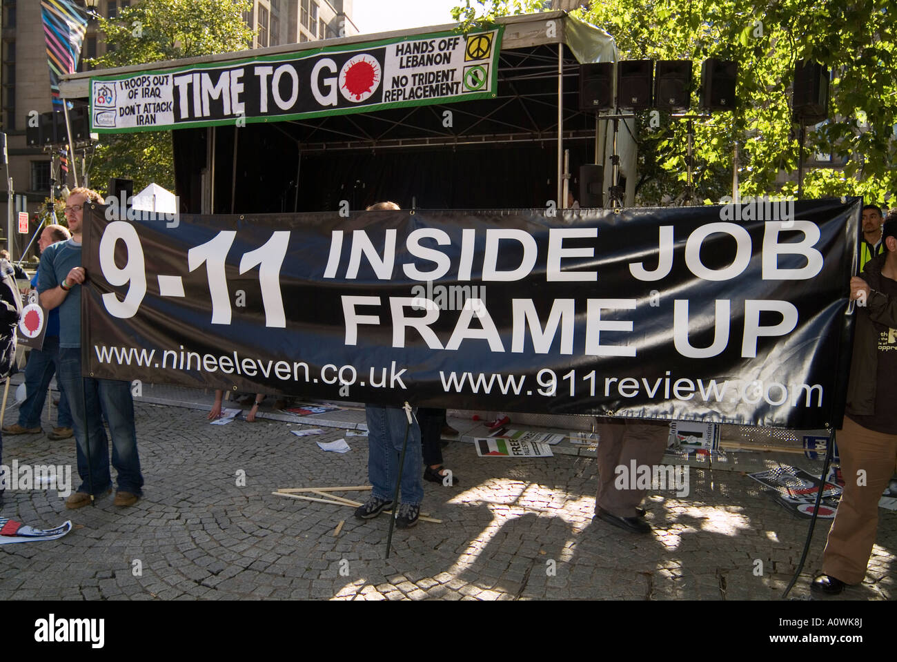 Anti guerra dimostrazione in Manchester sabato 23 settembre 2006 per il nuovo partito laburista conference 2006 Foto Stock