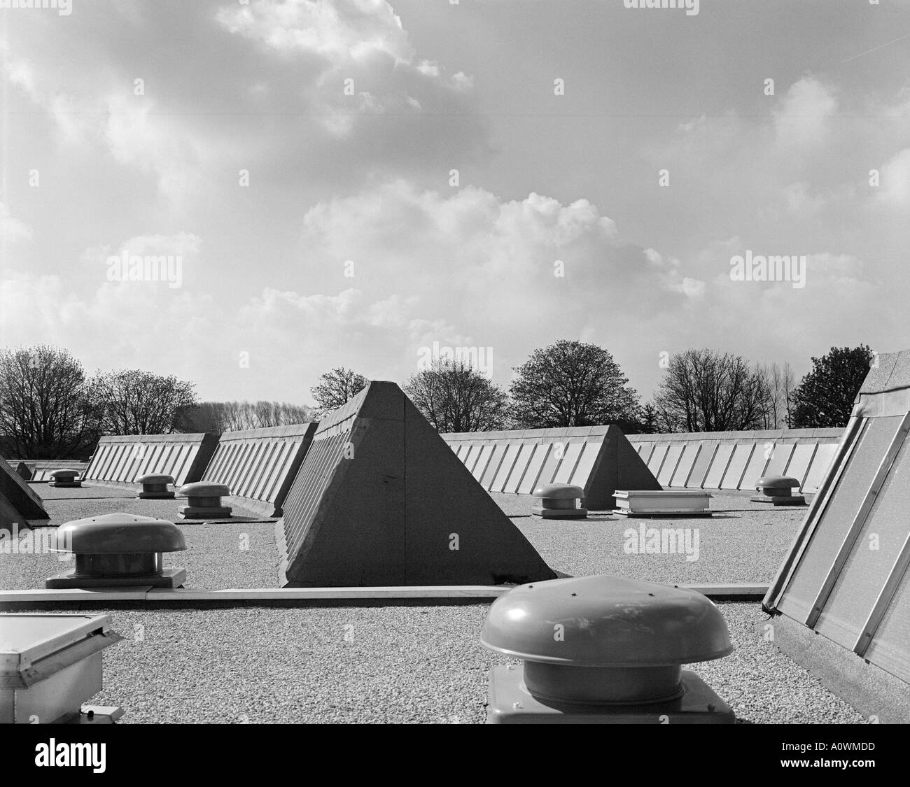 Scuola, Countesthorpe, Leicestershire, 1971. Dettaglio del tetto. Architetto: agricoltore e scuro Foto Stock