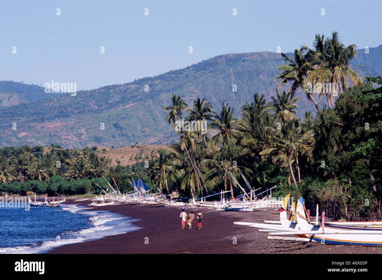 Spiaggia Tulamben Bali Indonesia Asia del sud-est asiatico Foto Stock