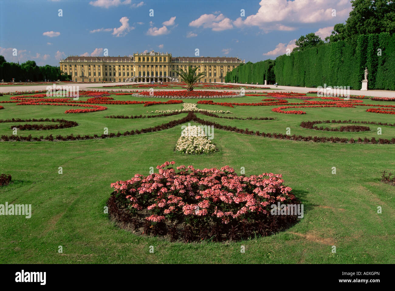 Palazzo di Schonbrunn e giardini del Patrimonio Mondiale UNESCO Vienna Austria Foto Stock