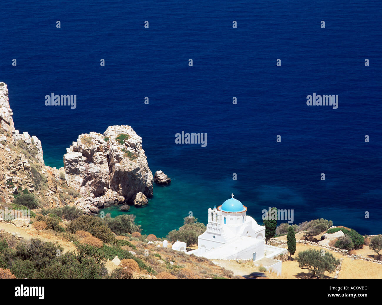 Monastero di Panagia Poulati Sifnos Cicladi Isole Greche grecia Europa Foto Stock