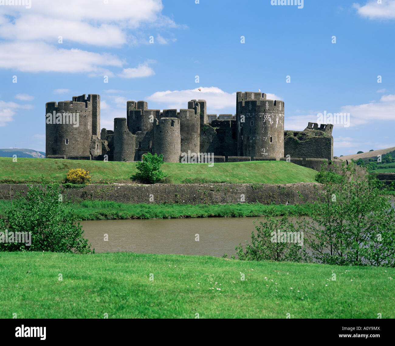 Castello di Caerphilly Mid Glamorgan Galles Regno Unito Europa Foto Stock
