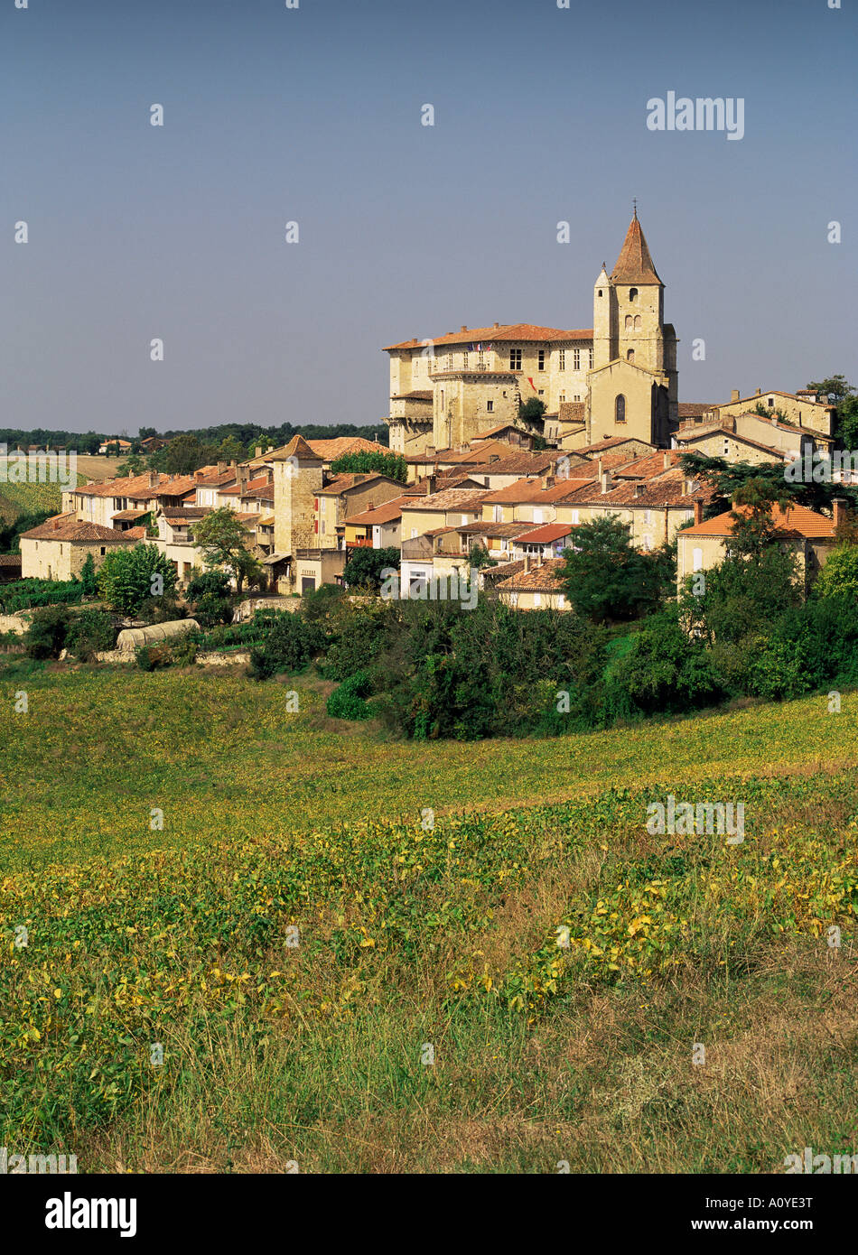 Vista del villaggio Lavardens Gers Midi Pirenei Francia Europa Foto Stock