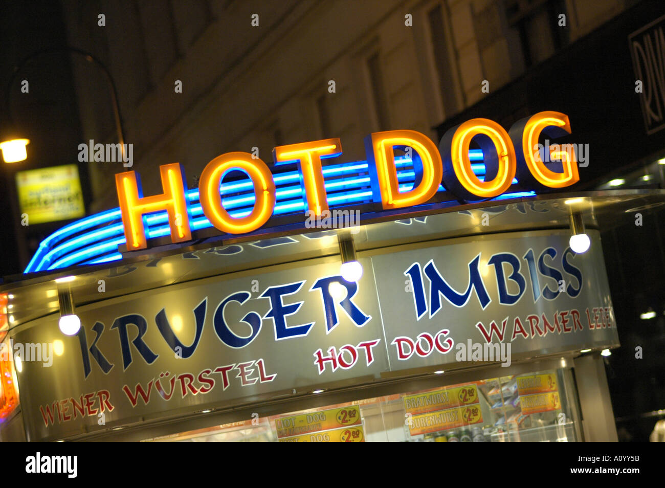 Salsiccia stand Hot Dog Foto Stock