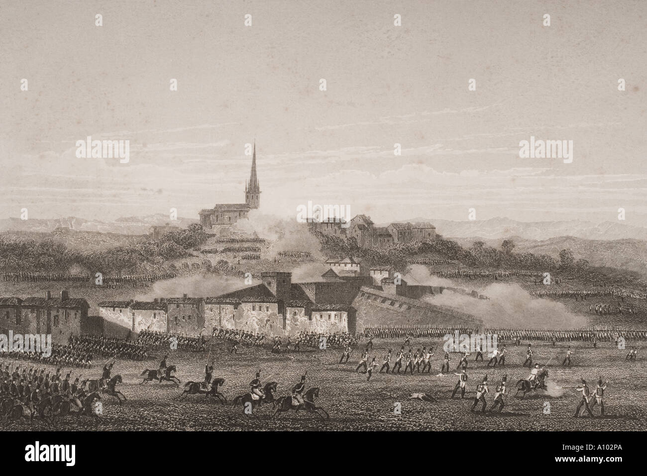 Battaglia di Montebello, provincia di Pavia, Italia settentrionale, 9 giugno, 1800. Foto Stock