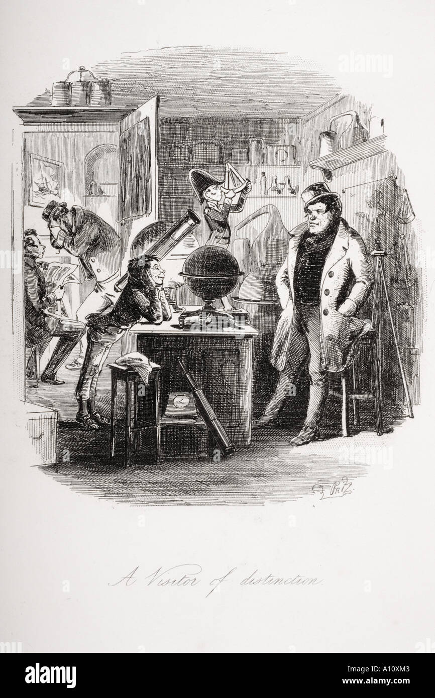 Un visitatore di distinzione. Illustrazione dal Charles Dickens romanzo Dombey e figlio da H K Browne noto come Phiz Foto Stock