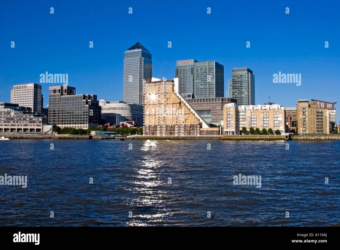 Canary Wharf - Fiume Tamigi - Docklands - Londra Foto Stock