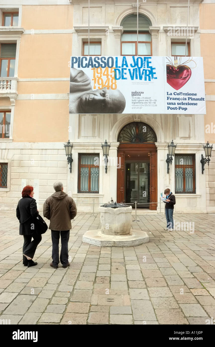 Ingresso a Palazzo grassi; Museo di Arte Contemporanea che ospita la Collezione Francois Pinault, Venezia, venezia, venezia, venezia, italia Foto Stock