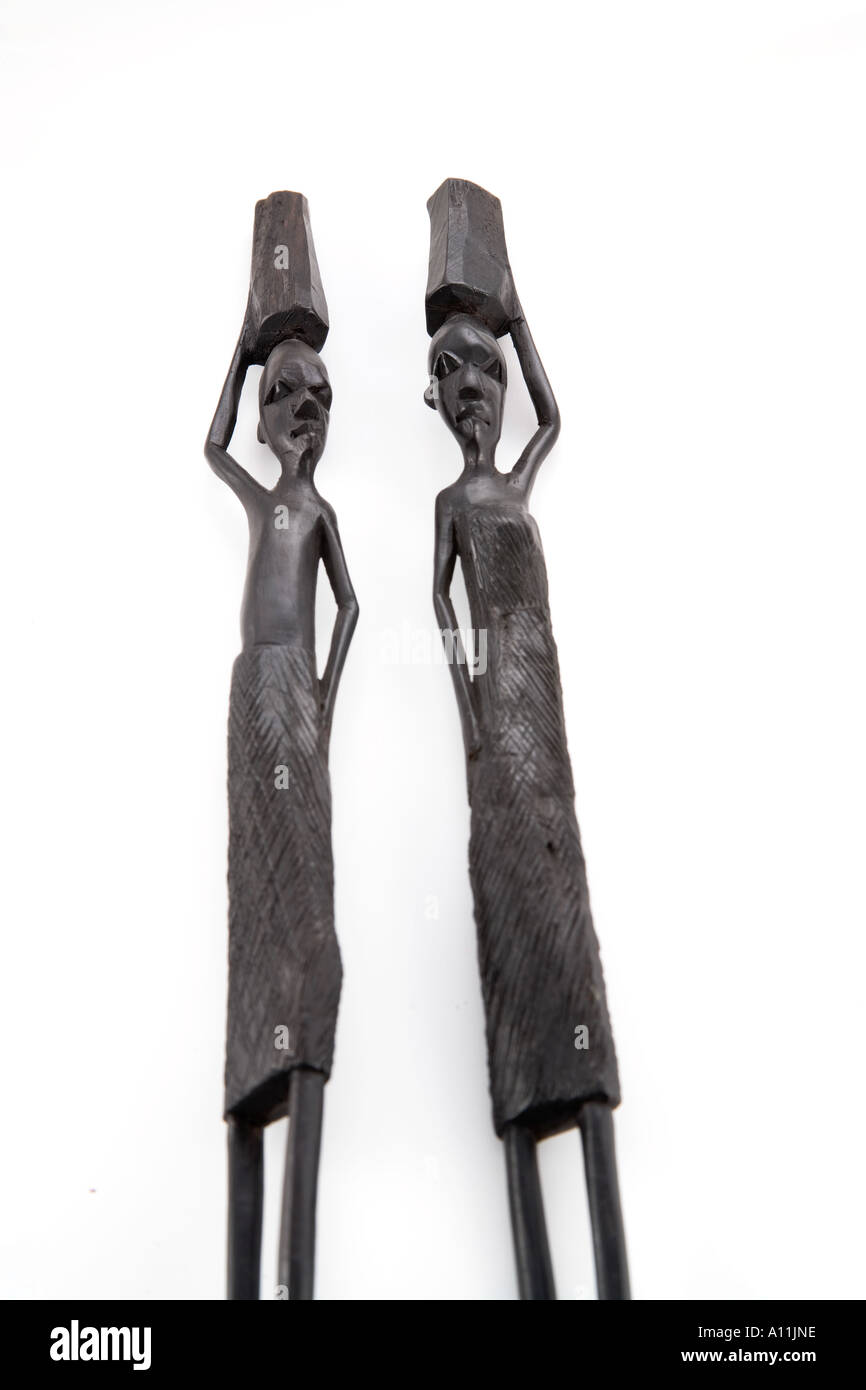 African poco staues realizzata in legno di ebano Foto Stock