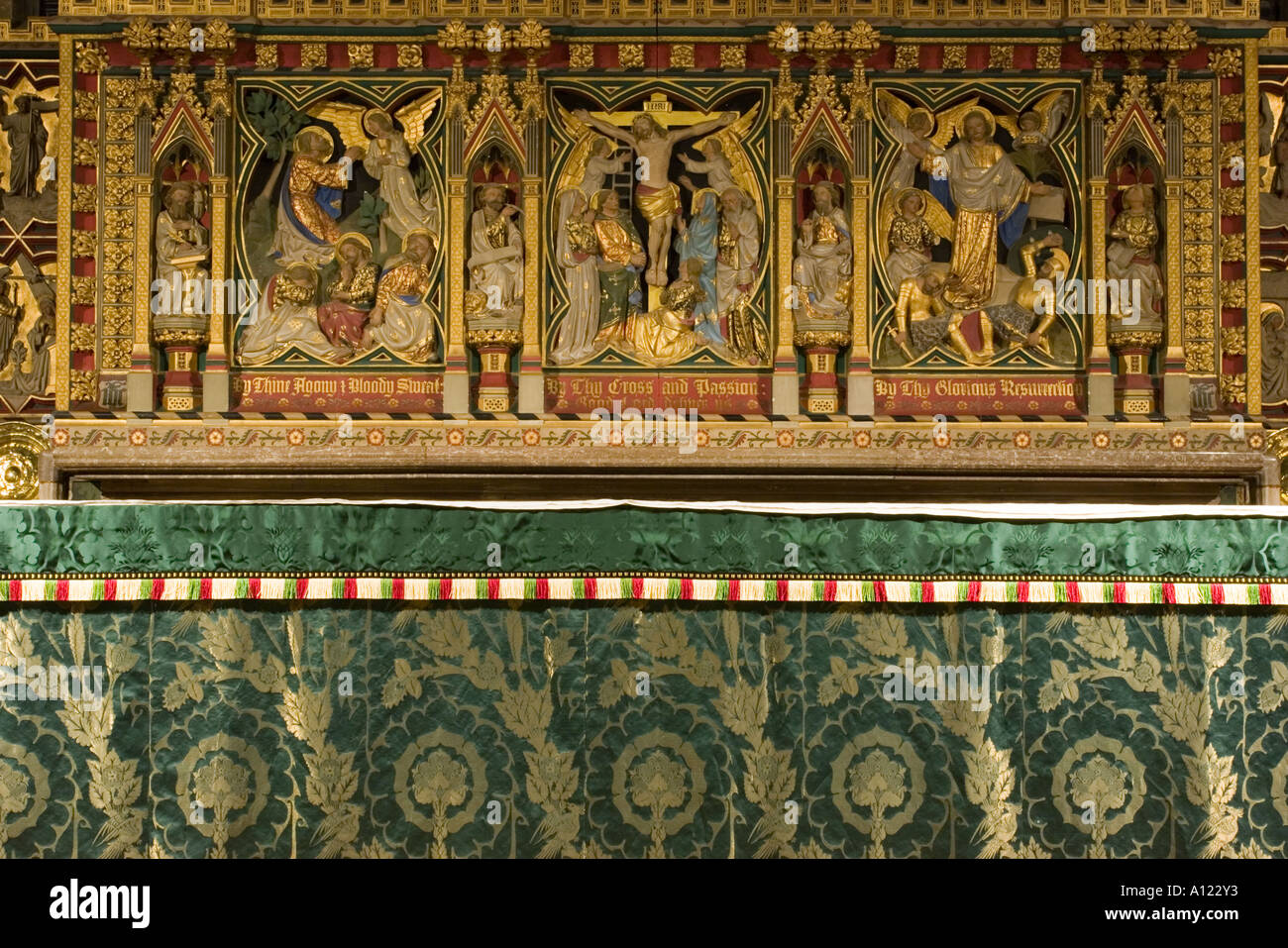 L'altare della chiesa e dell altare panno Foto Stock