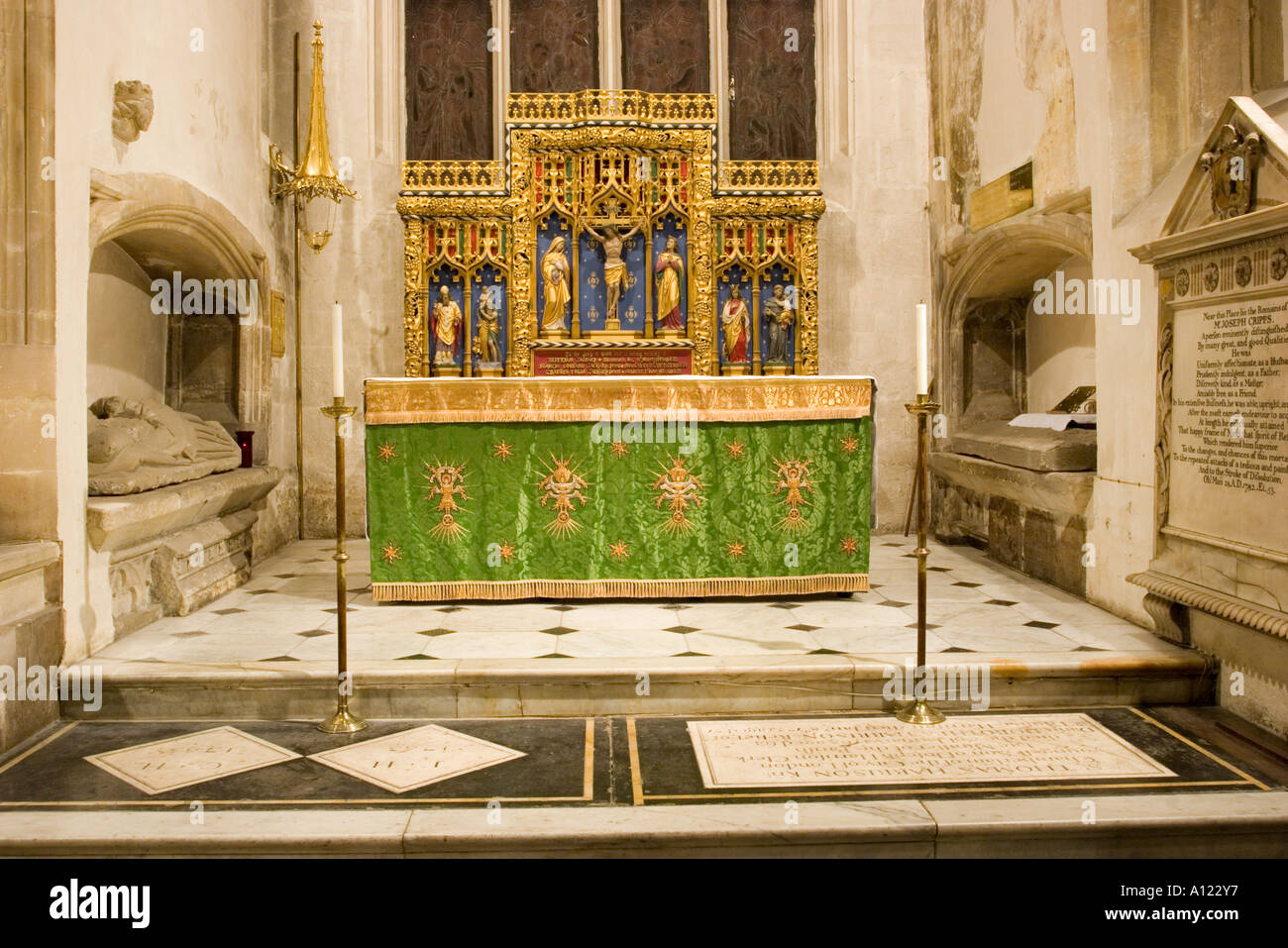 L'altare della chiesa e dell altare panno Foto Stock