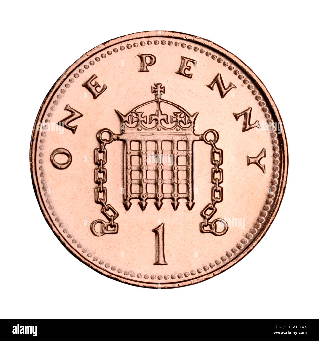 Una moneta del penny Foto Stock
