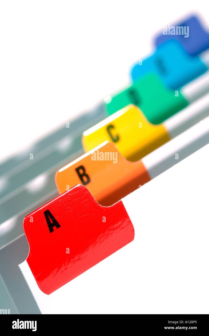 Ufficio scheda indice schede Foto Stock