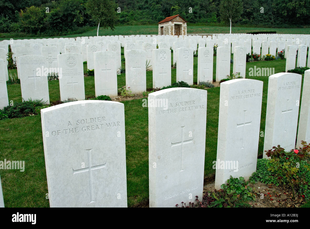 "British WW1 cimitero militare, Maizy' Foto Stock