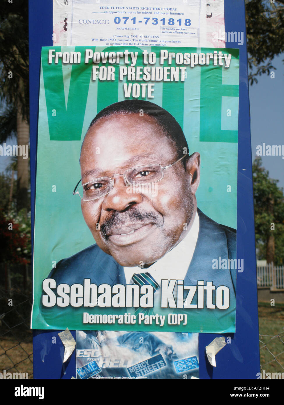 Campagna elettorale presidenziale poster per Sebaana Kizito, attualmente sindaco di Kampala, Uganda Foto Stock