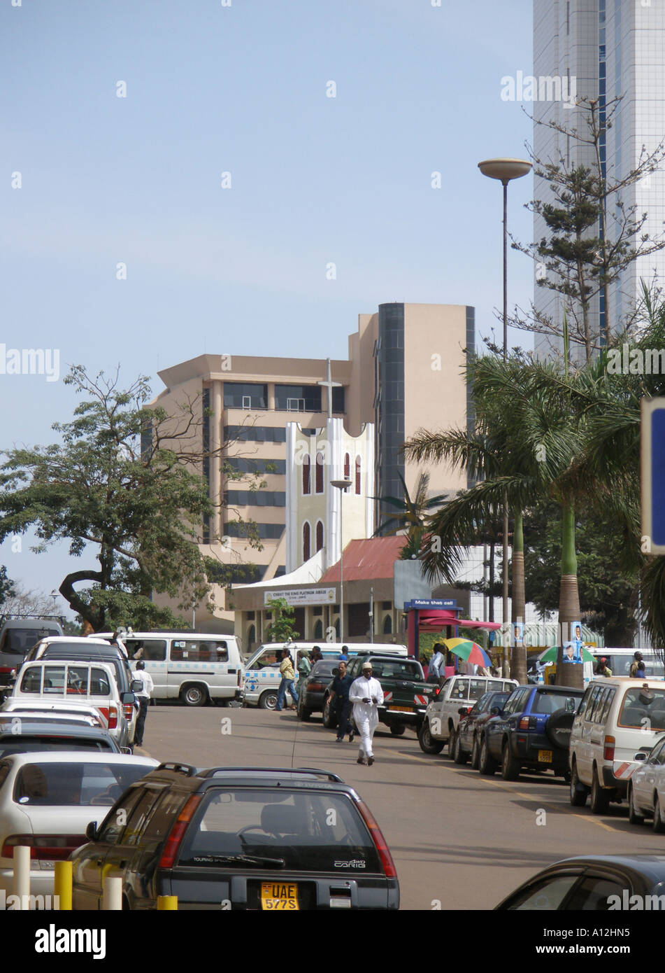 Vista di una strada di Kampala Foto Stock